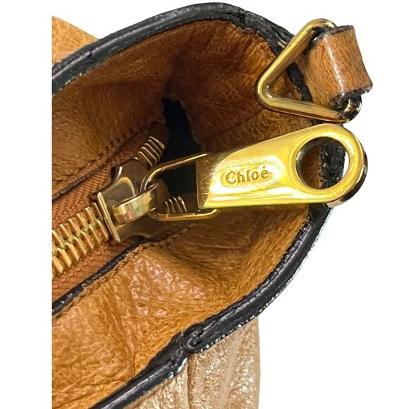 Chloé Ethel Medium Tote in Cognac Leather Gold Hardware Crossbody Strap Hungary - Picture 5 of 13